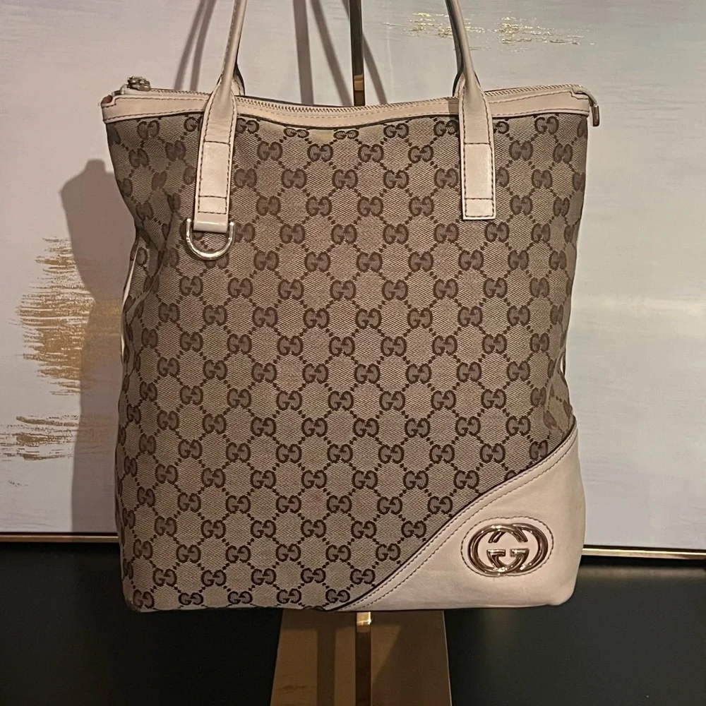 Pre-loved GUCCI GG Canvas New Britt Tote - Picture 2 of 11
